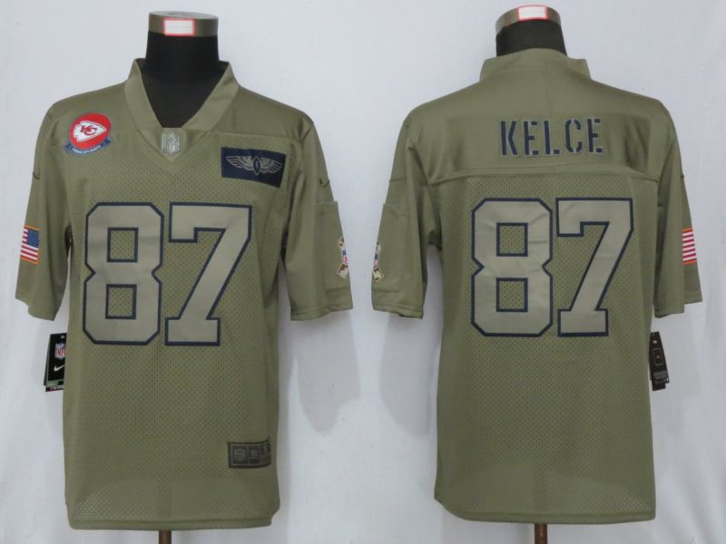 Men Kansas City Chiefs #87 Kelce Nike Camo 2019 Salute to Service Limited NFL Jerseys->indianapolis colts->NFL Jersey